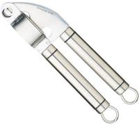 Ibenzoa® Prensa de ajo de acero inoxidable, 20,5 cm – para prensar ajo y jengibre de forma sencilla y eficiente, con mangos ergonómicos, recipiente extraíble y anilla para colgar