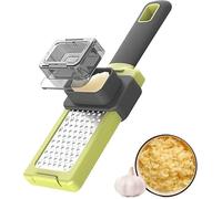 Ibenzoa®: Prensa y rallador multifuncional para ajo, ABS y acero inoxidable, con mango ergonómico antideslizante, apto para lavavajillas – ideal para ajo, jengibre y queso