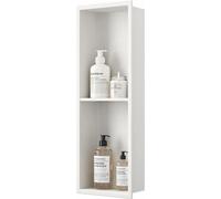 Ibenzoa® Robuste: Paneles de pared resistentes a la corrosión con doble estante – Estante multifuncional para baños y duchas, acabado mate, montaje sencillo