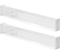 Ibenzoa®: Separadores de cajones ajustables de plástico, juego de 2 unidades, color blanco. Resistentes a la humedad, ideales para cubiertos, vajilla y alimentos