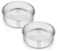 Ibenzoa® Set – 2 moldes redondos para hornear de acero inoxidable, de 16 cm de diámetro, aptos para lavavajillas, resistentes a la oxidación y la corrosión – ideales para tartas y pasteles