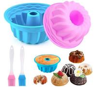 Ibenzoa® Set de 2 moldes de silicona para bizcochos, con un diámetro de 16,5 cm y una altura de 6 cm. Apto para alimentos, antiadherente y resistente a temperaturas de -40°C a 230°C. Flexible, ideal p