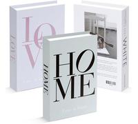 Ibenzoa® - Set de 3 cajas decorativas para guardar objetos, con forma de libros, de 26,5 x 17 x 4,3 cm, fabricadas con papel de alta calidad y cubiertas de cartón resistente, con combinaciones de colo