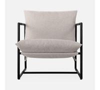 Ibenzoa®: Sillón moderno de diseño amplio, tipo columpio. Silla de acento con estructura de metal, relleno de espuma triturada, capacidad de hasta 120 kg, asiento XL ideal para salones, oficinas y dor
