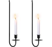 Ibenzoa®: Soportes de pared s en forma de L para velas, juego de 2 unidades de metal, 40 x 7 x 11 cm. Soportes decorativos para velas, ideales para salones, pasillos y dormitorios