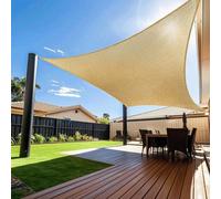 Ibenzoa® Vela solar rectangular, 2,4 x 3,1 m, color arena – HDPE 185 g/m², tejido transpirable, protección UV del 95%, incluye 4 cuerdas de fijación de 1,6 m