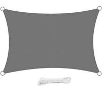 Ibenzoa® - Vela solar rectangular, 2 x 3 metros - Resistente al agua, fabricada con poliéster de 160 g/m² con revestimiento de PU, proporciona un 95% de sombra, con anillas de acero inoxidable en form