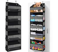 Ibenzoa® XXL, organizador de puerta, color gris. Solución de almacenamiento colgante para puertas, con 5 compartimentos principales grandes y 10 bolsillos laterales, ideal para baño y dormitorio