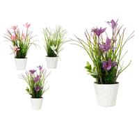 Ibergarden Maceta Envejecida con Flores Surtida de 3 Colores