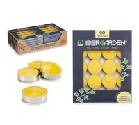 Ibergarden Set 20 Velas Tea Light Citronela Amarillo
