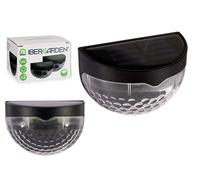 Ibergarden Set de Luz Solar Exterior Pared Luz Fría Negro (Pack de 24)