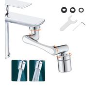 Ibergrif Aireador Giratorio 1440° - Adaptador Extensor de Grifo Latón Cromado con 2 Modos de Chorro para Lavabo, Cocina y Baño, Roscas 20/22/24 mm, Extensor Grifo Metálico M91006