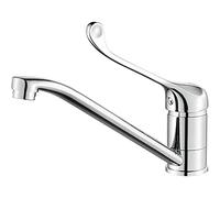 Ibergrif, Bari, Grifo Gerontológico Cocina, Grifería para Fregadero Monomando, Plata