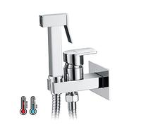 Ibergrif Bidé de Mano para WC con Agua Fría y Caliente, Kit de Ducha