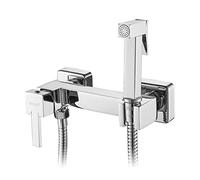 Ibergrif Grifo de ducha cuadrado para bidé WC, cromo