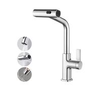 Ibergrif Grifo Cocina Extraible 40 cm, 3 Modos de Chorro, Giro 360°, Torneira Cozinha Mezclador Frío/Calor, Para Fregadero de un Orificio, Fácil Instalación