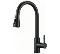 Ibergrif Grifo Cocina Extraible, Mezclador de Fregadero con 3 Modos, Rotación de 360 grados, Cold Start, Ahorro de Energía, Latón, Negro, M22136B