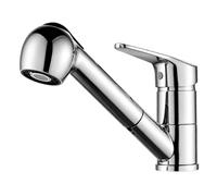 Ibergrif Grifo de Cocina Extraíble, Grifo Mezclador para Fregadero con Agua Fría y Caliente, 2 Modos de Rociador, Válvula de Cerámica Sin Fugas, Manguera de 150 CM, Latón Cromado