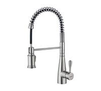 Ibergrif Grifo Cocina Extraible Muelle, Flexible 360°, 2 Chorros, Fría/Caliente, Un Orificio, Torneira Cozinha Instalación Sencilla