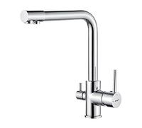 Ibergrif Grifo de Cocina 3 Vías Ósmosis, Grifo Monomando con Cold Start, Ahorro Energético del 10%, Acabado Cromado, Resistente a la Corrosión, M22109