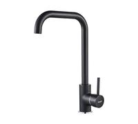 Ibergrif Grifo de Cocina Giratorio 360° Monomando, Aireador ABS Extraíble, Cartucho Cerámico, Sin Plomo, para Fregadero 1 y 2 Senos, Negro Mate - M22105B