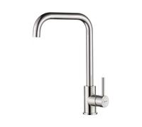 Ibergrif Grifo de Cocina Giratorio 360° Monomando, Aireador ABS Extraíble, Cartucho Cerámico, Sin Plomo, para Fregadero 1 y 2 Senos, Acero Inoxidable Cepillado-M22105A