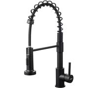 IBERGRIF Grifo de cocina vertical con aireador de 2 posiciones negro M22143B