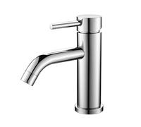 Ibergrif M11003 Grifo de Lavabo Monomando Mezclador de Baño en Acero Inoxidable con Aireador de Ahorro de Agua, Conexión G 3/8", Acabado Cromado