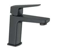 Ibergrif M11007B, Grifo de Lavabo de Latón, Grifo de Lavabo Monomando, Grifo de Baño Clásico, Agua Fría y Caliente, Negro