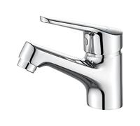 Ibergrif M11050 mezclador de lavabo, caño bajo, grifo de baño, completo con herramientas y accesorios de instalación, mano para lavabo, cuerpo de latón, acabado cromado, plata