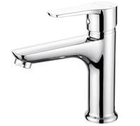 Ibergrif M11257 Grifo Monomando Lavabo, Mezclador para Baño Cromo 104mm | Cartucho cerámico y aireador; conexión G3/8 con accesorios para instalación monoorificio