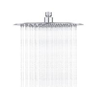 Ibergrif M20298 Rociador para Ducha Redondo, Alcachofa de Ducha de Acero Inoxidable, Plata, 25 cm