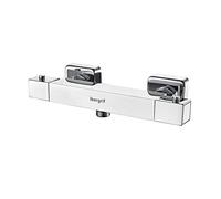 Ibergrif, M21807-1 Termostato Cuadrado, Grifo Termostático para Ducha, Plata