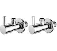 Ibergrif M22025-3/8 Llave de Escuadra, Válvula de Ángulo Acero Inoxidable, 1/2" X 3/8", Cromo (Paquete de 2)