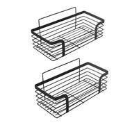 Ibergrif M34036B Estante de Ducha, Estantería Baño sin Taladros, Organizador Ducha Autoadhesivo, Montaje de Pared, 2 Piezas, Negro