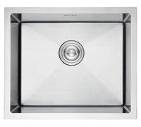 Ibergrif M85043: Fregadero de acero inoxidable para cocina, 50x43 cm, encimera/empotrado, 1 cuba – Plateado