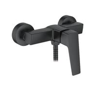 Ibergrif M12007B Grifo para ducha, con alcachofa, manguera y soporte, Negro