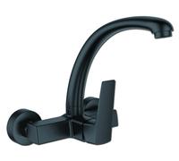 IBERGRIF Monomando de Cocina Mural Negro Ibiza M16307B con Caño Alto
