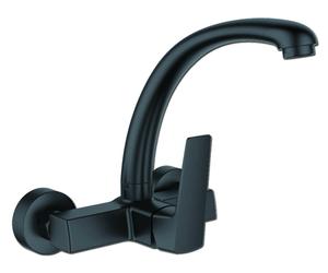 IBERGRIF Monomando de Cocina Mural Negro Ibiza M16307B con Caño Alto