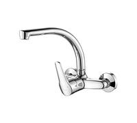 Ibergrif Roma, Griferia de Cocina de Pared, Grifo para Fregadero Monomando, Cromo