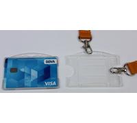 Iberplas Pack de 100 porta-tarjetas de plástico rígido 90x57 mm doble posición