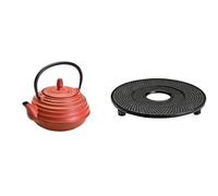 Ibili 620407 - Tetera Hierro Fundido Ceylan 0,70 Lt + 621000 - Reposateteras Plano