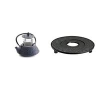 Ibili 621408 - Tetera Hierro Fundido Malasia 0,80 Lt + 621000 - Reposateteras Plano