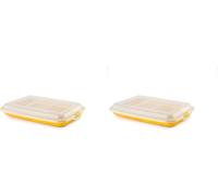 IBILI 686730 Taper para Embutidos y Fiambres, 24,8 X 14,4 cm, Plástico Libre de BPA, Reutilizable, Amarillo (Paquete de 2)