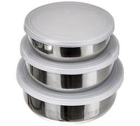 Ibili 712000 - Set 3 contenedores Inox con tapa de plástico (14+16+18 cm)