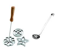 Ibili 787600 - Set Moldes Roseton + 712100 - Buñolera Inox