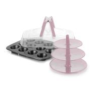 IBILI 828000 - Molde para Muffins, 12 cavidades, con Tapa y Soporte