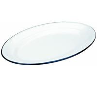 Ibili 903940 - Bandeja ovalada de acero esmaltado vitrificado Blanca 40x27 cm