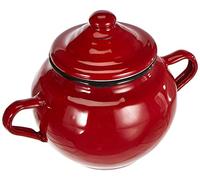 Ibili 910650 - Azucarero con tapa de acero esmaltado vitrificado Roja 0,5 l