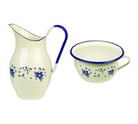 Ibili 919225 - Jarra Bombada Sena 2,50 Lt. + 919322 - Orinal De Acero Esmaltado Vitrificado 22 Cm Sena